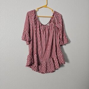 beachlunchlounge Red Checkered Blouse